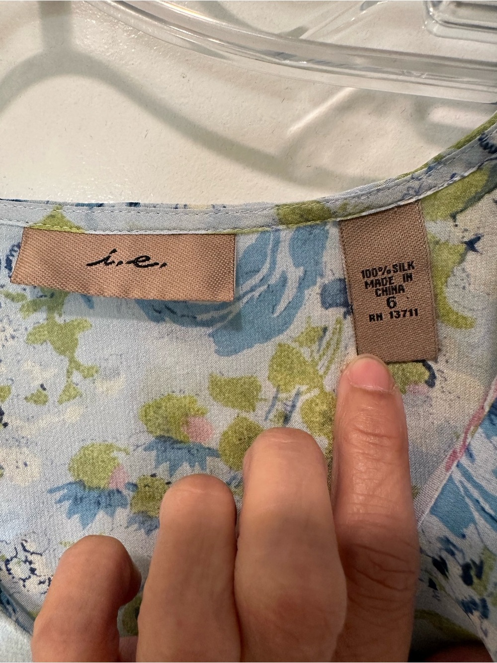 Blue Floral Ruffle Button-Front Blouse - Picture 3 of 3